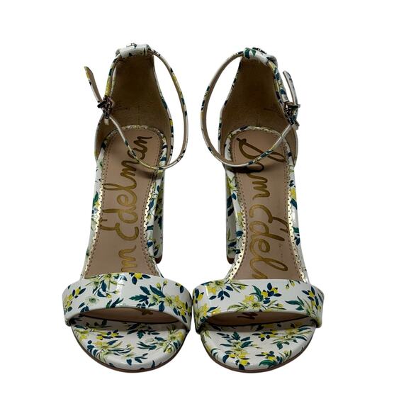 Sam Edelman Yaro Floral Block Heel Sandals Women’s 6.5 Ankle Strap Heels - Picture 3 of 11